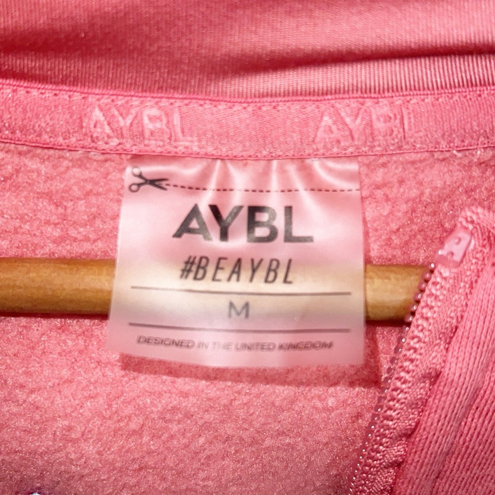 AYBL Women’s Ultra Crop Pink Full Zip Jacket With Hood - Picture 6 of 10
